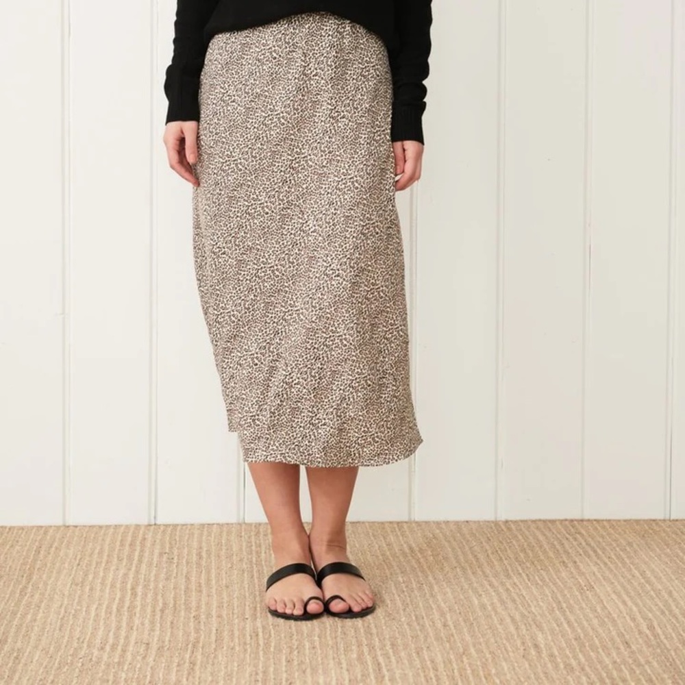 Jenni Kayne Slip Skirt in Leopard NWOT